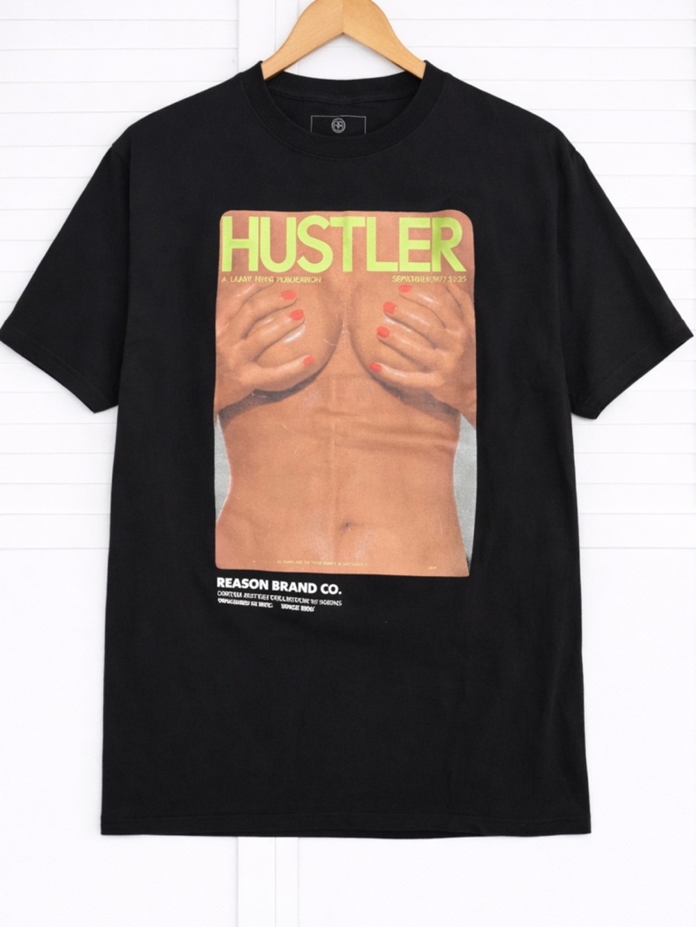Reason Hustler 1977 Cover Limited Edition Graphic Black Shirt Men’s Medium Tee